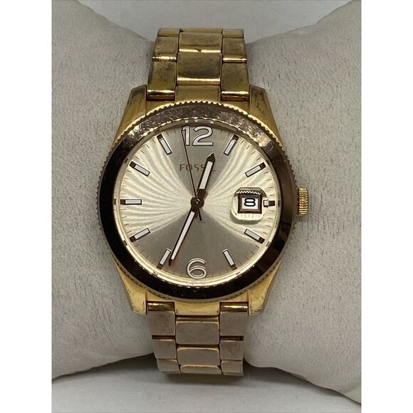 Fossil Boyfriend ES3587 Women Rose Gold Stainless Steel Analog Dial Watch KL381 - Picture 1 of 12